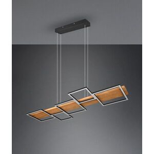 Imagine Lustra Harper, TRIO, 115x44.5x150 cm, 42W, 1x SMD, metal/lemn, natur/negru mat