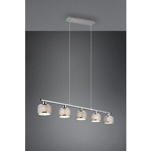 Imagine Lustra Kaprun, TRIO, 92x12x150 cm, 28W, 5x E14, metal, argintiu/gri