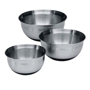 Imagine Set boluri mixare 3 piese, Brabantia, Matt, 1L, 1.6 L, 3 L, inox, argintiu mat