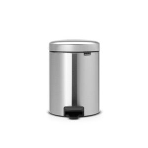 Imagine Cos de gunoi cu pedala, Brabantia, NewIcon Matt , 5 L, 27.2x20.5x29.1 cm, otel, argintiu