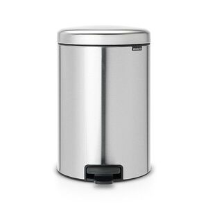 Imagine Cos de gunoi cu pedala, Brabantia, NewIcon Fingerprint Proof, 20 L, 38x29x46.7 cm, otel, argintiu