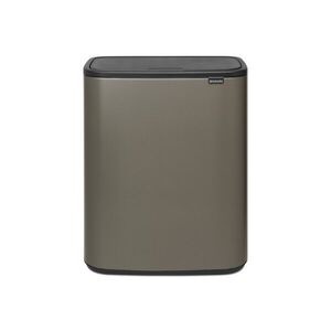Imagine Cos de gunoi cu soft touch, Brabantia, Bo Touch Platinum, 60 L, 31.2x54.5x65.6 cm, otel, gri