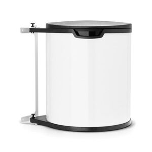 Imagine Cos de gunoi pentru dulap, Brabantia, White, 15 L, 30x29.3x34.7 cm, otel, alb