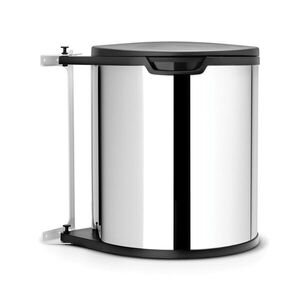 Imagine Cos de gunoi pentru dulap, Brabantia, Brilliant Steel, 15 L, 30x29.3x34.7 cm, otel, argintiu