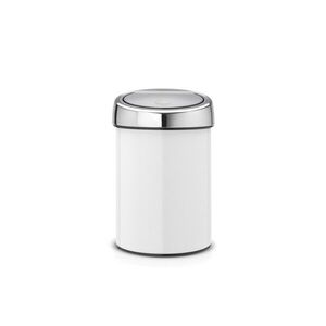 Imagine Cos de gunoi cu soft touch, Brabantia, White, cu fixare pe perete, 3 L, 18.4x18x28 cm, otel, alb