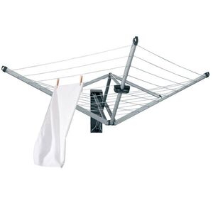 Imagine Uscator rufe cu montare pe perete + husa de protectie, Brabantia, WallFix, 24 m capacitate de uscare, cu fixare pe perete, otel, gri metalizat