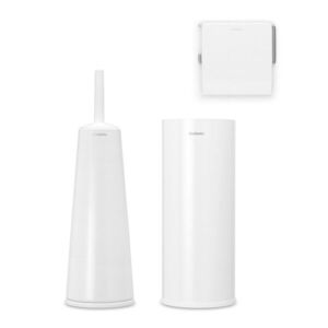Imagine Set accesorii pentru baie 3 piese, Brabantia, Balance, otel, alb