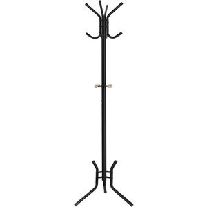 Imagine Cuier cu 12 agatatori Songmics, 49x176 cm, otel cu invelis rezistent la rugina, negru