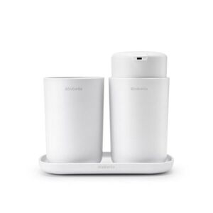 Imagine Set accesorii pentru baie 3 piese, Brabantia, White, polipropilena, alb