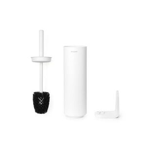 Imagine Perie de toaleta cu suport, Brabantia, MindSet, 11x9.6x42 cm, otel, Alb