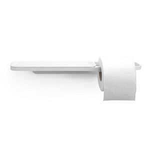 Imagine Suport hartie igienica cu raft depozitare, Brabantia, MindSet, 42x9x4.5 cm, otel, Alb