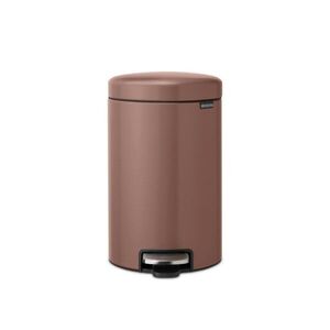 Imagine Cos de gunoi cu pedala, Brabantia, NewIcon, 12 L, 33.8x25.1x41.1 cm, otel, grej satinat