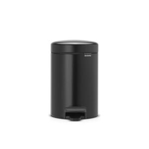 Imagine Cos de gunoi cu pedala, Brabantia, NewIcon, 3 L, 23.5x16.8x26.4 cm, otel, negru mat