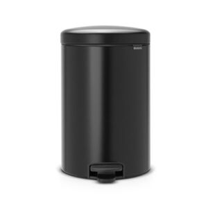 Imagine Cos de gunoi cu pedala, Brabantia, NewIcon, 20 L, 38x29x46.7 cm, otel, negru mat