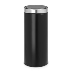 Imagine Cos de gunoi cu soft touch, Brabantia, Touch New, 30 L, 32x29.5x72 cm, otel, negru mat/argintiu