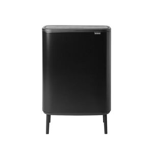 Imagine Cos de gunoi cu soft touch, Brabantia, Bo Touch Matt, 60 L, 31.2x54.5x81.5 cm, otel, negru mat