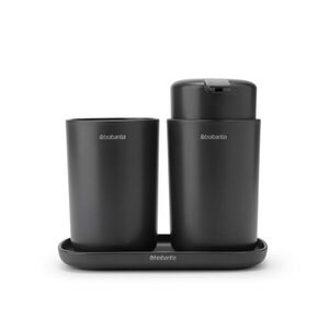 Imagine Set accesorii pentru baie 3 piese, Brabantia, Dark Grey, polipropilena, gri inchis