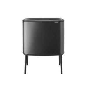 Imagine Cos de gunoi cu soft touch, Brabantia, Bo Touch, 11+23 L, 31.2x54x68 cm, otel, gri inchis