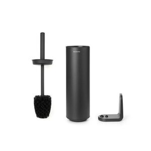 Imagine Perie de toaleta cu suport, Brabantia, MindSet Infinite Grey, 11x9.6x42 cm, otel, gri