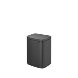 Imagine Cos de gunoi, Brabantia, Bo Small, 4 L, 17.2x20x27.2 cm, otel, gri inchis