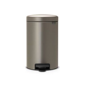 Imagine Cos de gunoi cu pedala, Brabantia, NewIcon Platinum, 12 L, 33.8x25.1x41.1 cm, otel, gri inchis