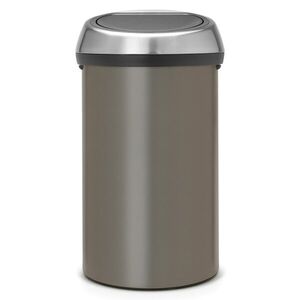 Imagine Cos de gunoi cu soft touch, Brabantia, Touch Platinum, 60 L, 40x40x71 cm, otel, gri inchis