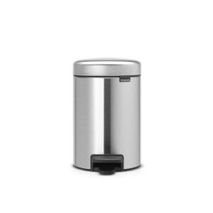 Imagine Cos de gunoi cu pedala, Brabantia, NewIcon Matt , 3 L, 23.5x16.8x26.4 cm, otel, argintiu