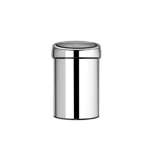 Imagine Cos de gunoi cu soft touch, Brabantia, Brilliant Steel, cu fixare pe perete, 3 L, 18.4x18x28 cm, otel, argintiu