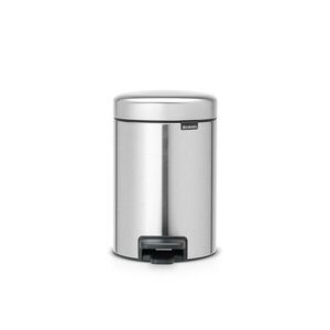 Imagine Cos de gunoi cu pedala, Brabantia, NewIcon Fingerprint Proof, 3 L, 23.5x16.8x26.4 cm, otel, argintiu