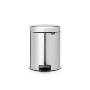 Imagine Cos de gunoi cu pedala, Brabantia, NewIcon Fingerprint Proof, 5 L, 27.2x20.5x29.1 cm, otel, argintiu
