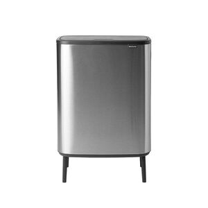 Imagine Cos de gunoi cu soft touch, Brabantia, Bo Touch Matt Fingerprint Proof, 2x30 L, 31.2x54.5x81.5 cm, otel, argintiu