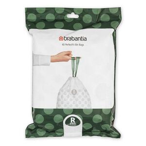 Imagine Set 40 saci de gunoi, Brabantia, PerfectFit, marimea R, 36 L, nailon, alb