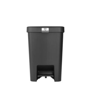 Imagine Cos de gunoi cu pedala, Brabantia, StepUp, 25 L, 35.2x28x40.9 cm, polipropilena, gri inchis