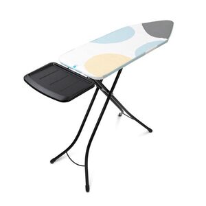 Imagine Masa de calcat, Brabantia C, PerfectFlow Spring Bubbles, 124x45 cm, 7 pozitii de reglare, cu suport statie de calcat, otel/bumbac