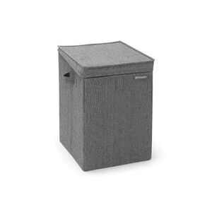 Imagine Cos de rufe stivuibil, Brabantia, Linn, 35 L, 37x32x44.5 cm, textil, negru piper
