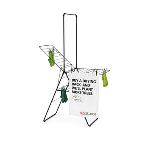 Imagine Uscator de rufe cu suport umerase, Brabantia, Hangon Matt, 20 m capacitate de uscare, otel, negru mat