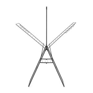 Imagine Uscator de rufe cu suport umerase, Brabantia, Hangon Matt, 25 m capacitate de uscare, otel, negru mat