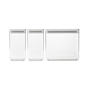 Imagine Set 3 recipiente depozitare, Brabantia, Tasty+, 2x1.6 L, 1x3.5 L, plastic, gri deschis