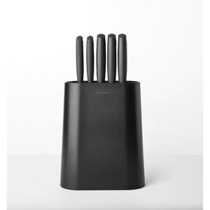 Imagine Set 5 cutite cu suport, Brabantia, Tasty+, 18.9x8.9x33.5 cm, plastic/otel, gri inchis