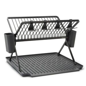 Imagine Scurgator de vase cu suport tacamuri, pliabil, Brabantia, SinkSide, 51x42x33 cm, aluminiu, gri inchis