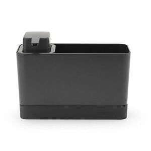 Imagine Organizator chiuveta cu dozator sapun / detergent lichid, Brabantia, SinkSide, 19x8.5x11.5 cm, plastic, gri inchis