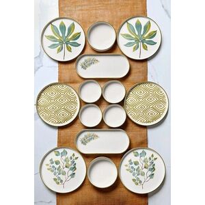 Imagine Set de mic dejun, Hermia, 430KSV1372, Platou: 25 x 11 x 3, 5 cm (2 bucăți), Multicolor