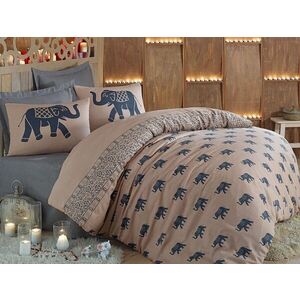 Imagine Lenjerie de pat dubla Super King (FR), 3 piese, L'essentiel Maison, Fil, 65% bumbac/35% poliester, Blue / Beige