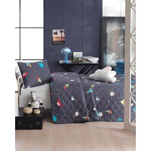 Imagine Set cuvertura Single 2 piese, L'essentiel Maison, Uzay, Albastru închis / Alb / Albastru / Galben / Portocaliu