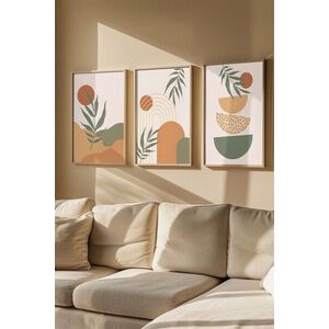 Imagine Set 3 tablouri decorative, Artvmodel21-Ahsap, MDF, Multicolor