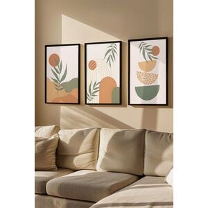 Imagine Set 3 tablouri decorative, Artvmodel21-Sıyah, MDF, Multicolor