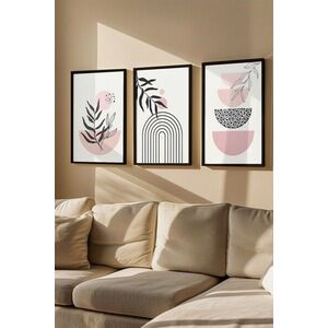Imagine Set 3 tablouri decorative, Artvmodel2-Sıyah, MDF, Multicolor