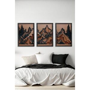 Imagine Set 3 tablouri decorative, Ersy3Syhcrv44, MDF, Multicolor