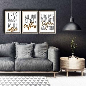 Imagine Set 3 tablouri decorative, 3PKCT-020, Lemn, Multicolor
