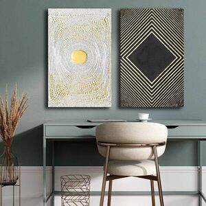Imagine Set 2 tablouri decorative, 2P4570GSC-002, Lemn, Multicolor